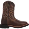 'Dan Post' Youth 9" Makucha Leopard Western Square Toe - Tan / Multi (Sizes 3Y-6Y)