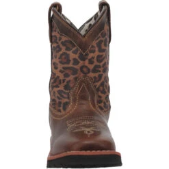 'Dan Post' Youth 9" Makucha Leopard Western Square Toe - Tan / Multi (Sizes 3Y-6Y) -Travs Outfitter Store DPC3951 5