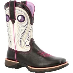 'Durango' Women's 10" Lady Rebel Western Square Toe - Raven Black / White 11 'Durango' Women's 10" Lady Rebel Western Square Toe - Raven Black / White -Travs Outfitter Store DRD0426