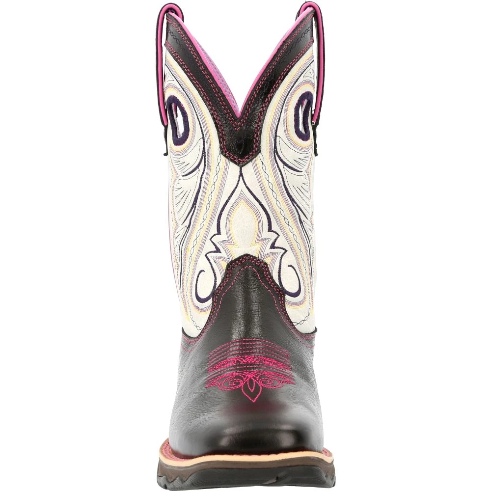 'Durango' Women's 10" Lady Rebel Western Square Toe - Raven Black / White 4 'Durango' Women's 10" Lady Rebel Western Square Toe - Raven Black / White - Image 4