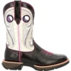 'Durango' Women's 10" Lady Rebel Western Square Toe - Raven Black / White