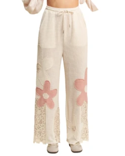 'Davi&Dani' Women's Knit Pants - Beige / Pink