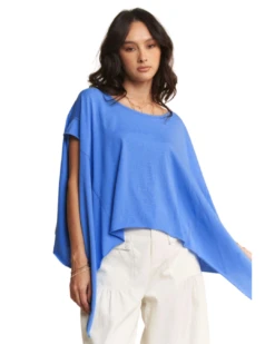 'Davi&Dani' Women's Loose Fit Short Sleeve - Blue