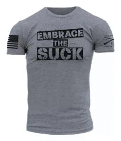 'Grunt Style' Men's Embrace The Suck Tee - Dark Heather Grey