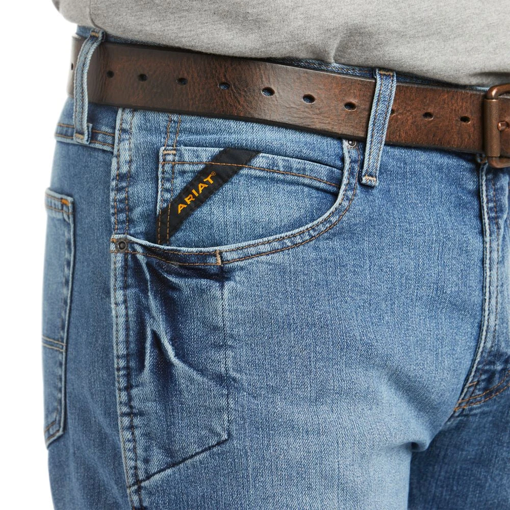 'Ariat' Men's Rebar M4 Relaxed DuraStretch Boot Cut - Blue Haze 4 'Ariat' Men's Rebar M4 Relaxed DuraStretch Boot Cut - Blue Haze - Image 4