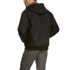 'Ariat' Rebar DuraCanvas Sherpa Lined Jacket - Black -Travs Outfitter Store F18 MNS WORK 10023915 back