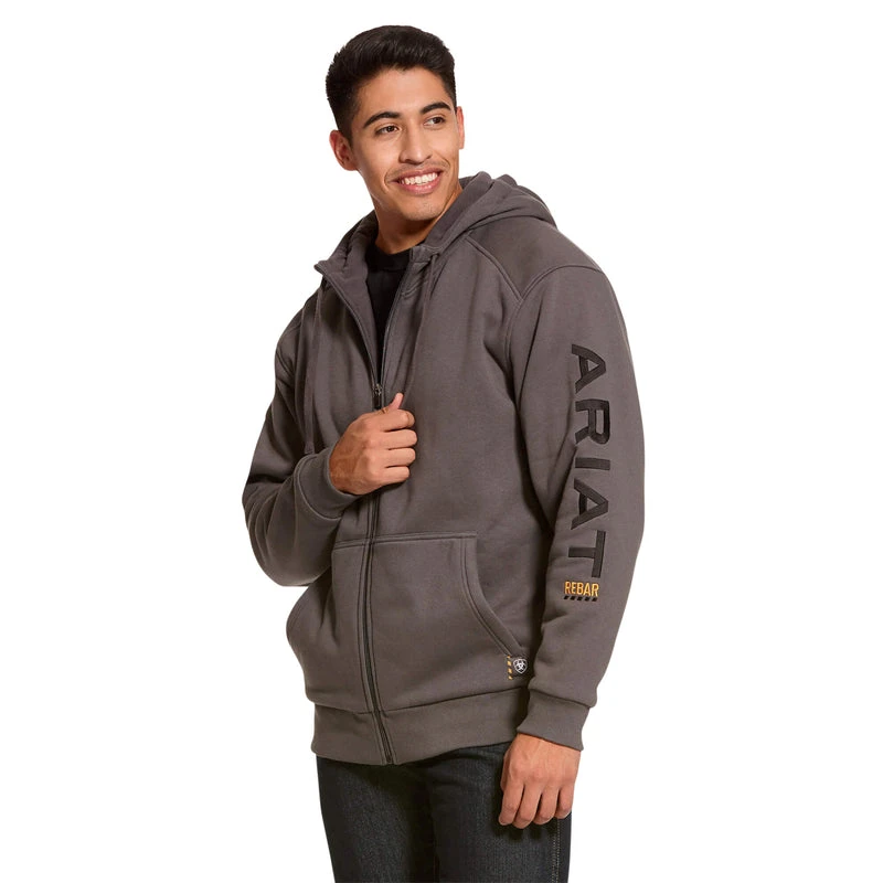 'Ariat' Men's Rebar All Weather Full Zip - Rebar Grey 1 'Ariat' Men's Rebar All Weather Full Zip - Rebar Grey