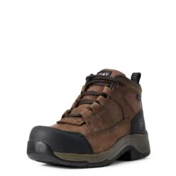 'Ariat' Women's Telluride WP Comp Toe - Brown -Travs Outfitter Store F19 WMS WORK Couto 10029481 3 4 front