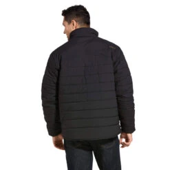 'Ariat' Men's Rebar Valiant Stretch Canvas Insulated Jacket - Black -Travs Outfitter Store F20 MNS WORK 10032975 back 1