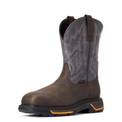 'Ariat' Men's 11" Western Big Rig EH Comp Toe - Iron Coffee / Slate -Travs Outfitter Store F20 MNS WORK 10033966 3 4 front