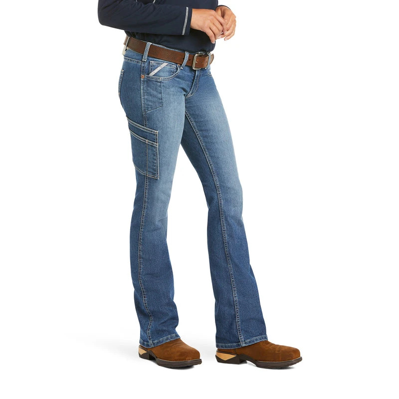'Ariat' Women's Rebar Raven Bootcut Jeans - Blue 1 'Ariat' Women's Rebar Raven Bootcut Jeans - Blue