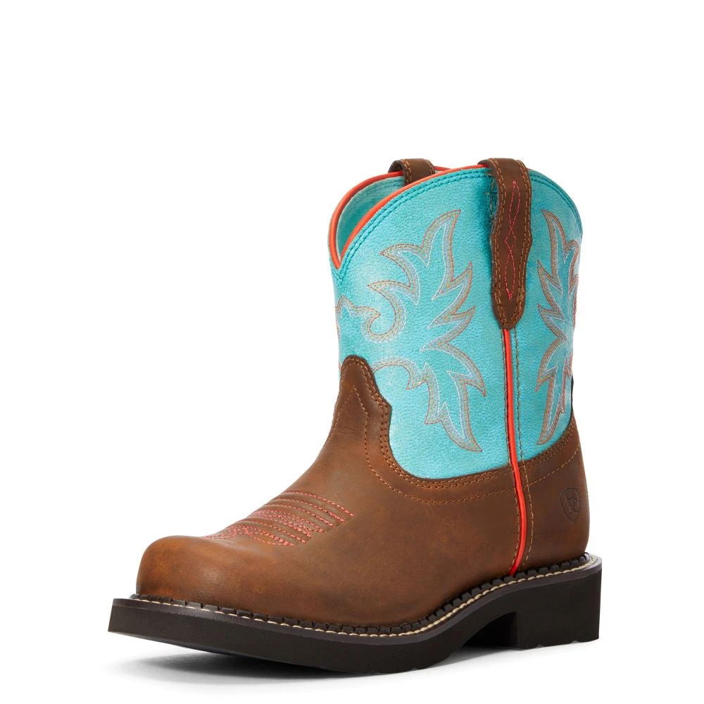 'Ariat' Youth 6" Cowpoke Fatbaby Western - Dark Brown / Turquoise 5 'Ariat' Youth 6" Cowpoke Fatbaby Western - Dark Brown / Turquoise - Image 5