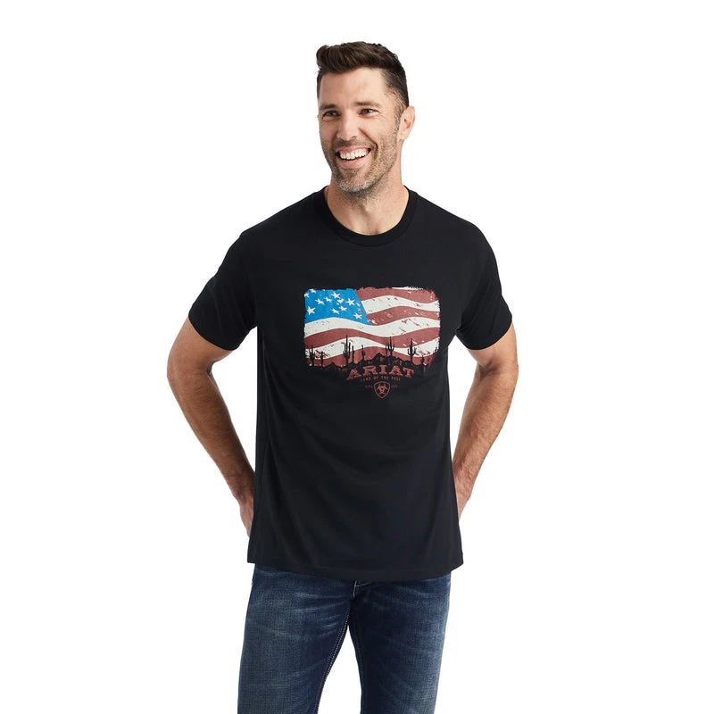 'Ariat' Men's Ariat Flagscape T-Shirt - Black 1 'Ariat' Men's Ariat Flagscape T-Shirt - Black