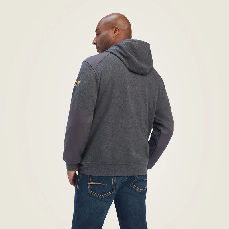 'Ariat' Men's Workman DuraCanvas Hoodie - Charcoal Heather 2 'Ariat' Men's Workman DuraCanvas Hoodie - Charcoal Heather - Image 2
