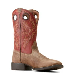 'Ariat' Men's 11" Sport Rodeo Western Square Toe - Crazy Crunch Tan / Orange -Travs Outfitter Store F23 MNS WEST 10042402 medial