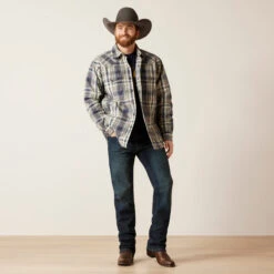 'Ariat' Men's Hoover Shirt Jacket - Iron Heather -Travs Outfitter Store F23 MNS WEST 10046389 full warm