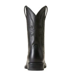 'Ariat' Men's 10" Sport Stratten Western Round Toe - Black Deertan -Travs Outfitter Store F23 MNS WEST 10046870 heel
