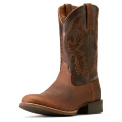 'Ariat' Men's 11" Sport Stratten Western Round Toe - Sorrel Crunch / Bitter Brown -Travs Outfitter Store F23 MNS WEST 10046871 3 4 front