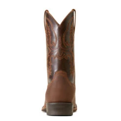 'Ariat' Men's 11" Sport Stratten Western Round Toe - Sorrel Crunch / Bitter Brown -Travs Outfitter Store F23 MNS WEST 10046871 heel