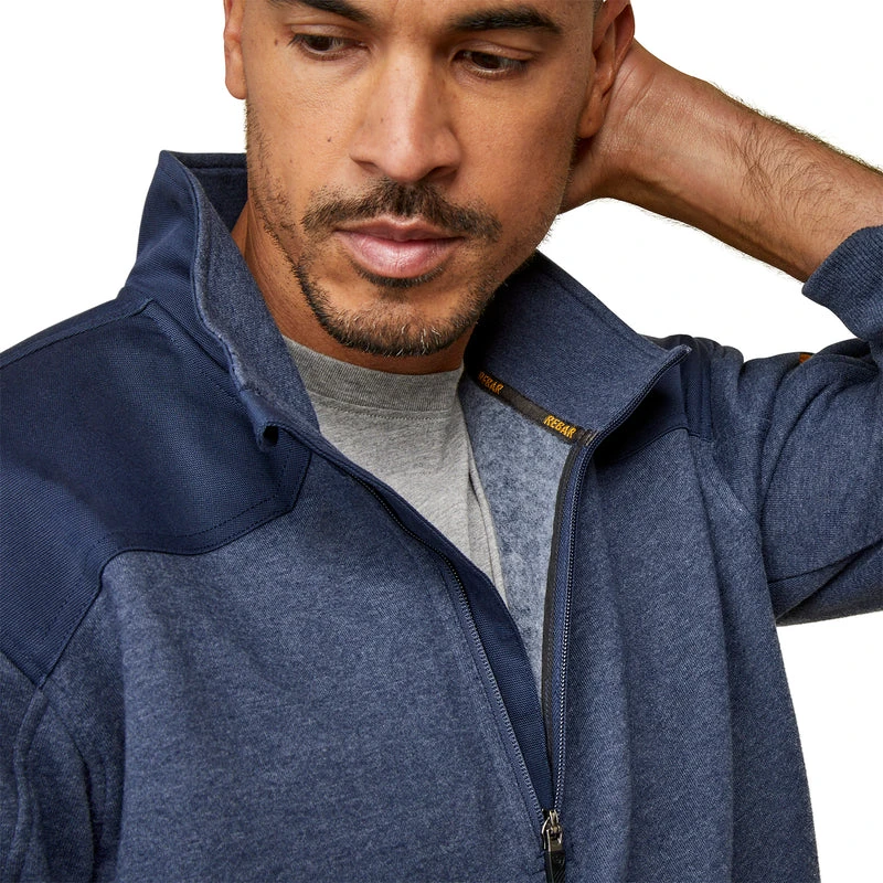 'Ariat' Men's Rebar Workman Duracanvas 1/4 Zip Sweatshirt - Navy Heather / Navy 3 'Ariat' Men's Rebar Workman Duracanvas 1/4 Zip Sweatshirt - Navy Heather / Navy - Image 3