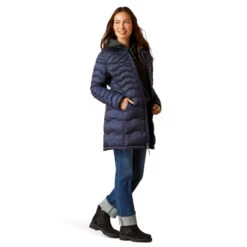 'Ariat' Women's Ideal Down Coat - Navy 7 'Ariat' Women's Ideal Down Coat - Navy -Travs Outfitter Store F23 WMS ENGL 10046759 full