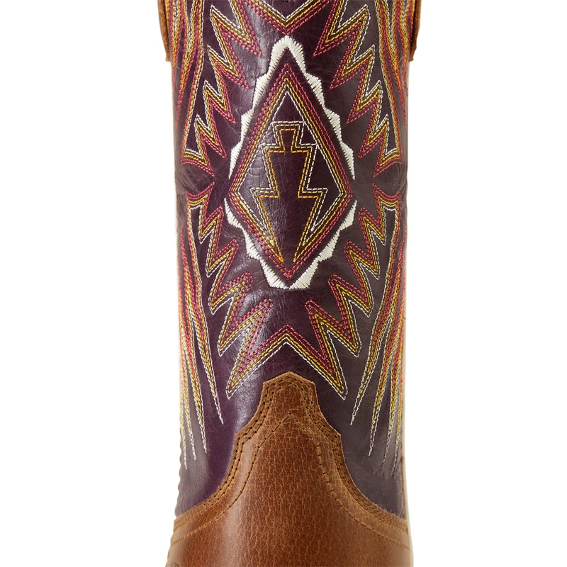 'Ariat' Women's Ridgeback Western Square Toe - Toasty Tan / Vino 6 'Ariat' Women's Ridgeback Western Square Toe - Toasty Tan / Vino - Image 6