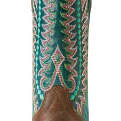 'Ariat' Women's Derby Monroe Western Narrow Cutter Toe - Shore Tan / Turquoise Nights -Travs Outfitter Store F23 WMS WEST 10047048 detail01