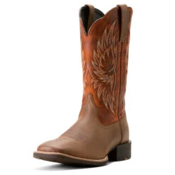 'Ariat' Men's Sport Western Square Toe - Vintage Oak / Rustic Orange 8 'Ariat' Men's Sport Western Square Toe - Vintage Oak / Rustic Orange -Travs Outfitter Store F24 MNS WEST 10053565 3 4 front