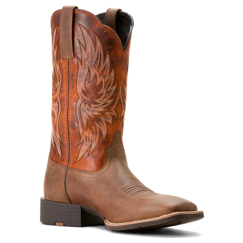 'Ariat' Men's Sport Western Square Toe - Vintage Oak / Rustic Orange 2 'Ariat' Men's Sport Western Square Toe - Vintage Oak / Rustic Orange - Image 2