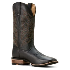 'Ariat' Men's 13" Ricochet Western Square Toe - Black Carbon -Travs Outfitter Store F24 MNS WEST 10053631 medial