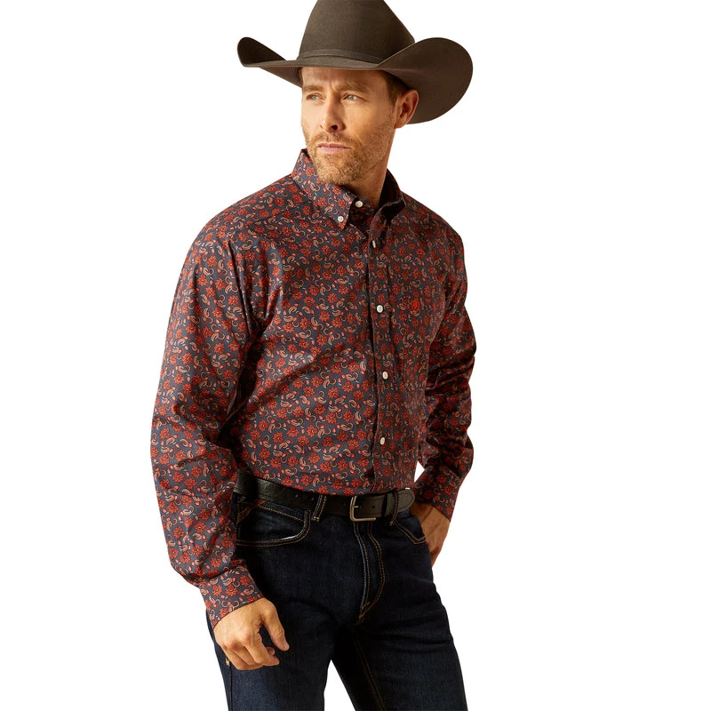 'Ariat' Men's Winkle Free Iman Classic Fit - Navy 1 'Ariat' Men's Winkle Free Iman Classic Fit - Navy