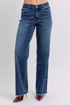 'Judy Blue Jeans' Women's Mid Rise Wide Leg - Dark Blue