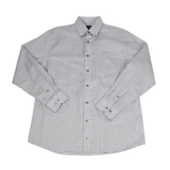 'FX Fusion' Men's Textured Mini Checkered Long Sleeve - Grey Multi