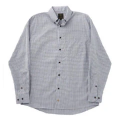 'FX Fusion' Men's Wrinkle Free Cotton Texture Long Sleeve - Brown / Blue