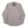 'FX Fusion' Men's Wrinkle Free Cotton Mini Checkered Long Sleeve - Grey / Burgundy / White