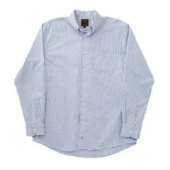 'FX Fusion' Men's Wrinkle Free Cotton Twill Checkered Long Sleeve - Royal / White