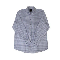 'FX Fusion' Men's Mini Checkered Long Sleeve - White / Blue