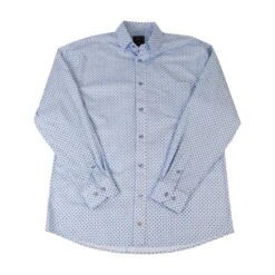 'FX Fusion' Men's Circle Print Long Sleeve - Blue / White