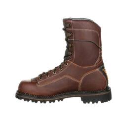 'Georgia Boot' Men's 8" AMP LT Logger EH WP Comp Toe - Brown -Travs Outfitter Store GB00238 instep profile
