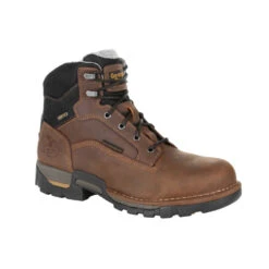 'Georgia Boot' Men's 6" Eagle One EH WP Soft Toe - Brown -Travs Outfitter Store GB00312