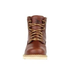 'Georgia Boot' Men's 6" USA Wedge EH Steel Toe - Brown -Travs Outfitter Store GB00357 front