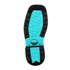 'Georgia Boot' Children's 8" Carbo-Tec Western Square Toe - Brown / Turquoise (Sizes 8.5C-3Y) -Travs Outfitter Store GB00410Y outsole