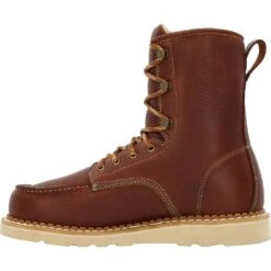 'Georgia Boot' Men's 8" Wedge Moc Toe EH Soft Toe - Brown -Travs Outfitter Store GB00480 instep profile