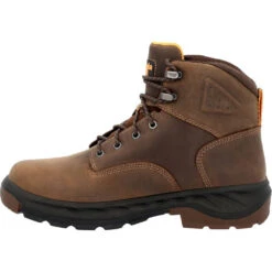 'Georgia Boot' Men's 6" Over Time EH WP Alloy Toe - Brown -Travs Outfitter Store GB00522 instep profile