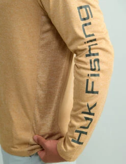 'Huk' Men's Pursuit Long Sleeve Heather - Sand Piper Heather -Travs Outfitter Store H1200485 219 D