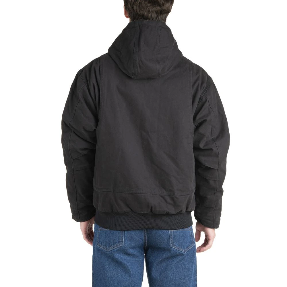 'Berne' Men's Flex180 Washed Hooded Jacket - Black 2 'Berne' Men's Flex180 Washed Hooded Jacket - Black - Image 2