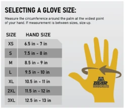 'Bear Knuckles' Double Wedge™ Fleece-Lined Water Resistant Cowhide Driver Glove - Black -Travs Outfitter Store Hand chart D351 D451 D357 D409 D373 D395 69a3d5d0 1c98 40a8 b05b 367f108dc63b