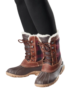 'Baffin' Women's Jasper Insulated WP Boot - Red / Black Plaid -Travs Outfitter Store JASPER RAF ONFOOT