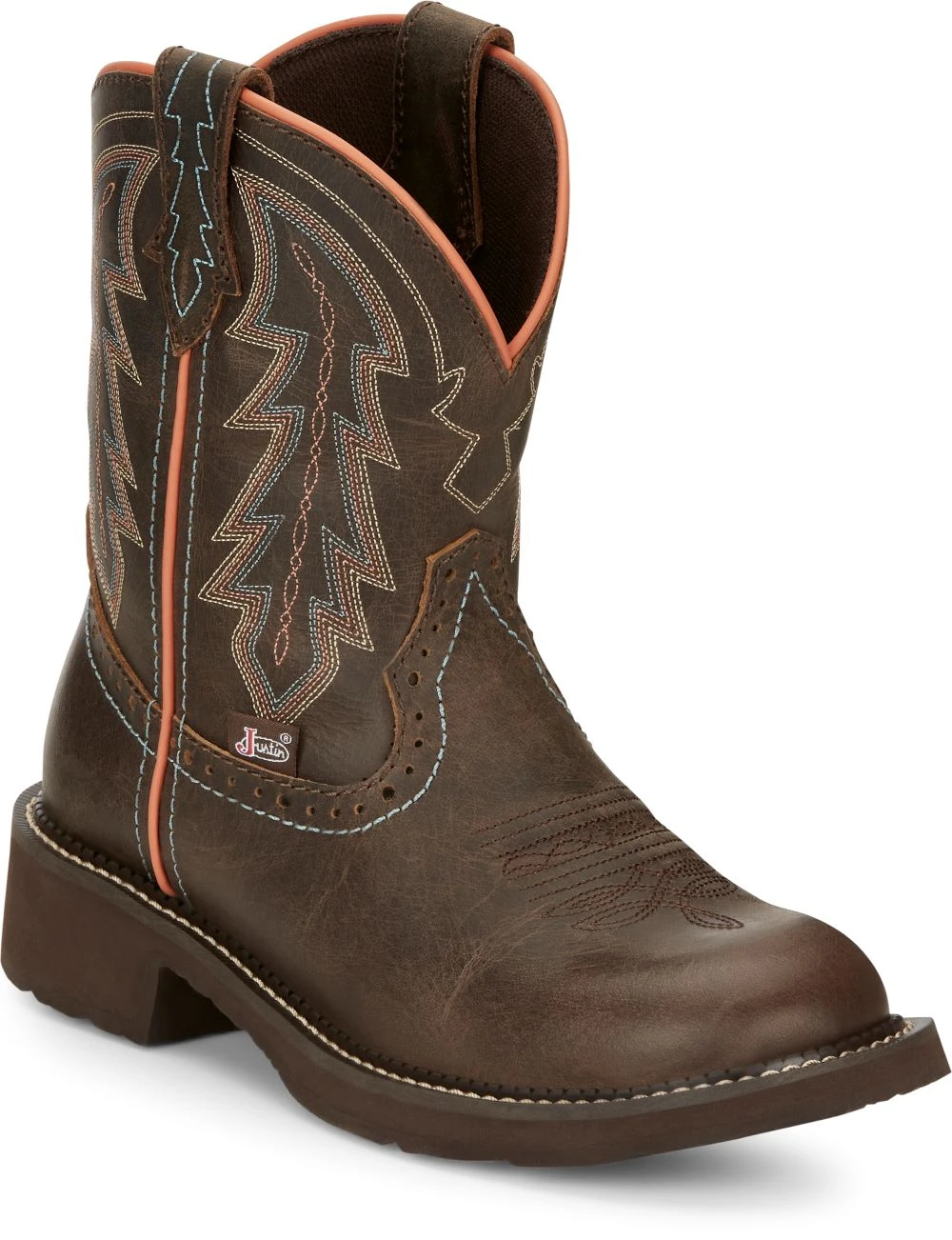 'Justin' Women's 8" Lyla Western Round Toe - Brown 7 'Justin' Women's 8" Lyla Western Round Toe - Brown - Image 7