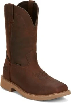 'Justin' Men's 11" Buster Water Buffalo EH WP Steel Toe - Pecan Brown 12 'Justin' Men's 11" Buster Water Buffalo EH WP Steel Toe - Pecan Brown -Travs Outfitter Store JST 001 SE3101
